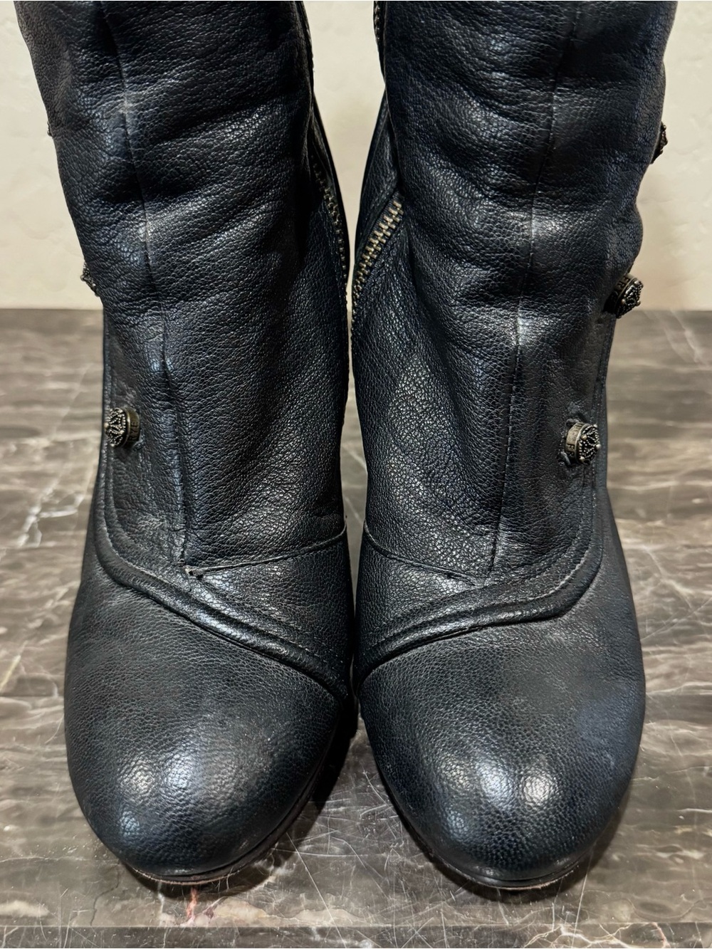 Frye Leather Matilda Button Victorian
Style Heeled Knee High Boots - Picture 6 of 13